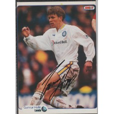 Signed picture of Gunnar Halle the Leeds United footballer.